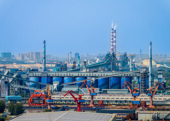 Oil refinery and chemical plant in large industrial area. Business Finance and Industry
