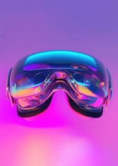 A pair of goggles with a purple background