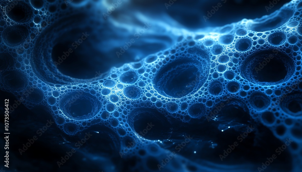 Aufkleber abstract blue digital landscape with gears and cogs seamlessly integrated into the design, dark colo