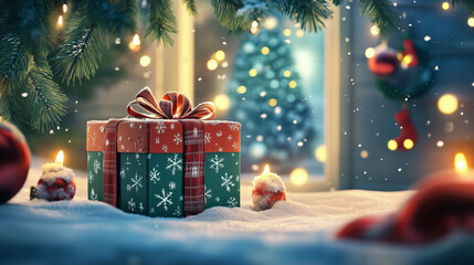 christmas tree and gifts