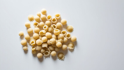 Fototapeta premium Isolated on white background, fall of raw Italian pasta, isolated from its surroundings