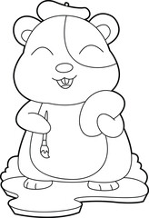 Hamster Painter Paint brush Painting Animal Vector Graphic Art Illustration