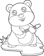 Hamster Musician Guitar Music Animal Vector Graphic Art Illustration