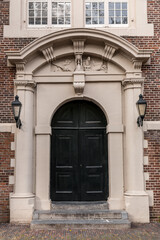 Architectural detail from typical Dutch buildings in Amsterdam, NL