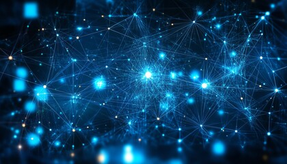 Abstract representation of a digital network with people icons on a blue backdrop, depicting the power of social media and technologydriven connections, Generative AI