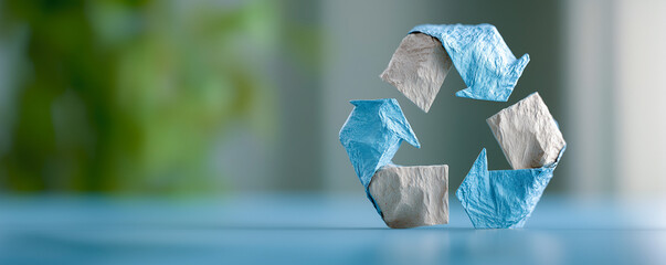 Abstract recycling symbol promoting circular economy