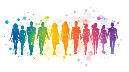 Diverse Professionals Connected by Silhouettes