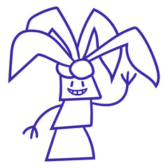 Funny Cute Palm Tree Hand Waving Happy Face Comic Fun South Seas Tropical Warm Weather Caribbean Plant Nature Lover Floral Summer Holiday Life Isolated T-Shirt Poster Sticker Print Illustration Design