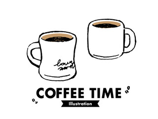 コーヒーが入ったマグカップのイラスト