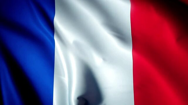 France flag waving animation, perfect looping, 4K video background, official colors, looping National France flag animation background 4k flag filled the screen