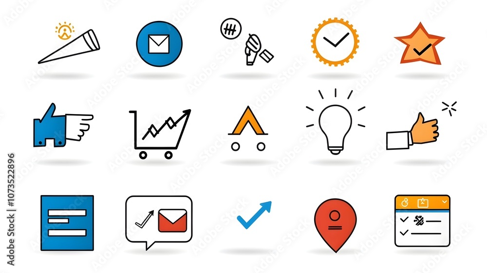 Poster Detailed of a Set of Web Icons in a Clean Line Style Showcasing Customer Feedback Ratings and Reviews for Digital Business and Marketing Purposes