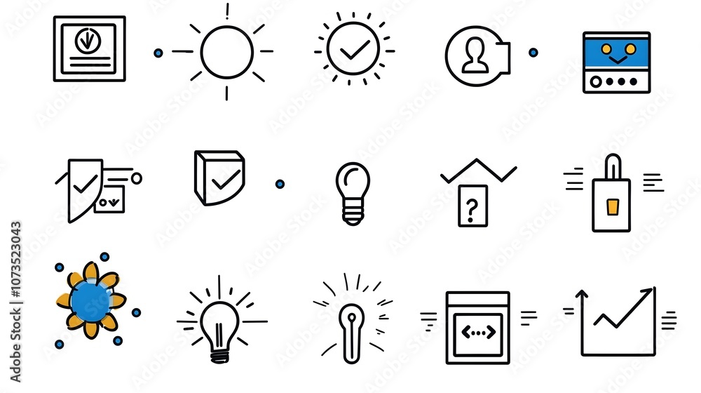 Poster Set of minimalist line style web icons for visualizing customer feedback ratings and reviews  These simple graphic elements can be used in infographics dashboards apps
