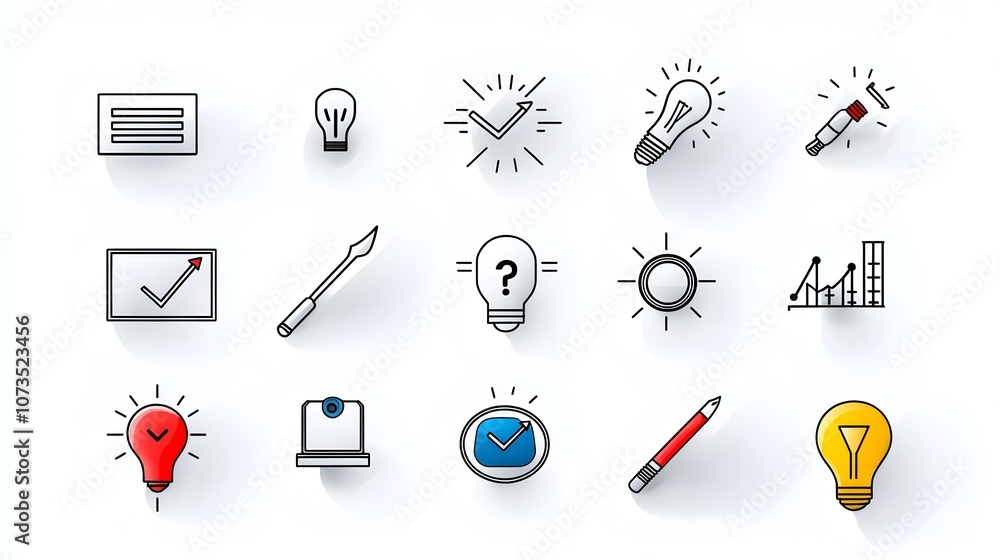 Poster Feedback Icon Set in Outline Style Featuring Rating Scale and User Review Symbols Arranged on a White Background  for Web Design Mobile App Customer Service and Marketing Analytics
