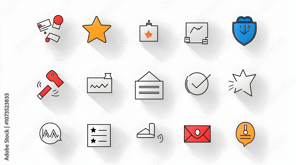 Leinwandbilder outline icons for client feedback with stars testimonials and rating scales set of modern graphic el