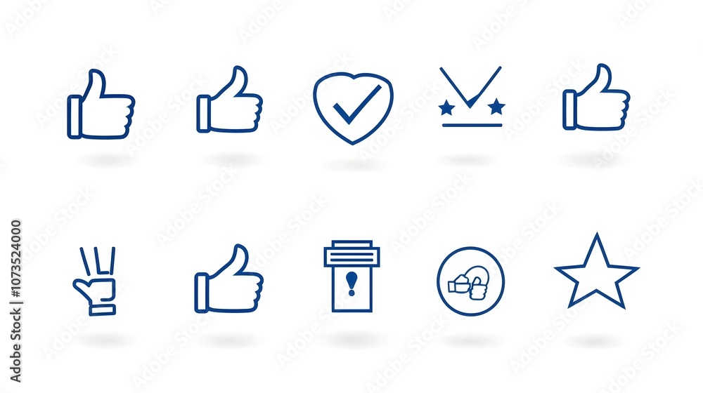 Poster minimalist line icon collection for visualizing customer reviews ratings testimonials and feedback i