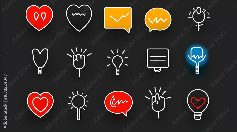 Poster detailed of a customer satisfaction icon set featuring outline style icons for like dislike and test