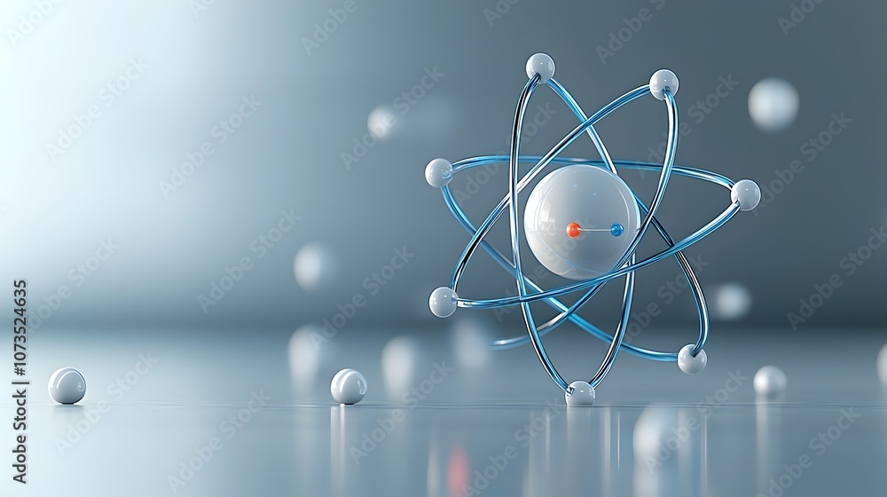 Fototapete elegant atom a minimalist visualization of modern scientific concepts featuring a high definition de
