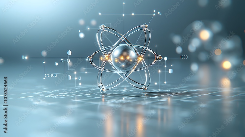 Aufkleber captivating atomic aesthetics a minimalist depiction of the building blocks of nature showcasing the