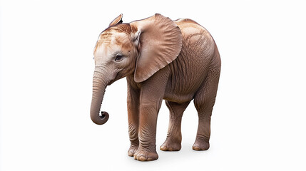 Obraz premium Young elephant standing gracefully in a bright studio setting