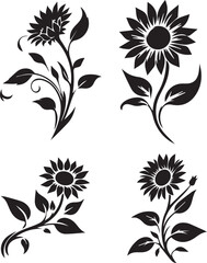  Flower Silhouette Collection - Botanical and Floral Vector Set