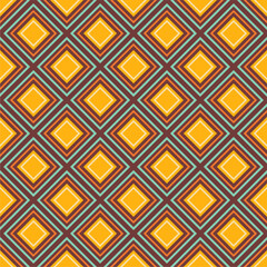 Seamless print pattern with squares colorful multicolor retro style background 60s vector illustration simple wallpaper art decor design geometric