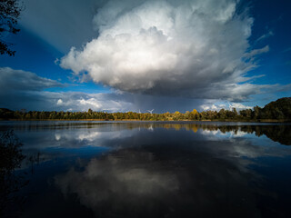 Dark clouds at the lake