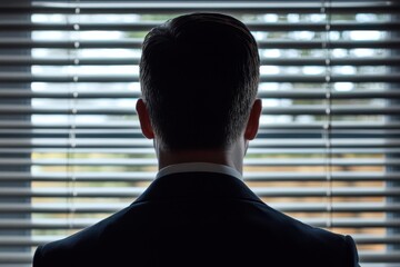 Business professional sitting at a window, reflecting on disciplined decisions and long-term goals, Professional reflecting on disciplined decisions, Calm and introspective