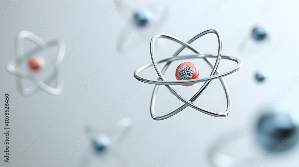 Aufkleber Immerse Yourself in the Intricate Details of Atomic Structure This Captivating 3D Close up Showcases the Nucleus and Orbiting Electrons