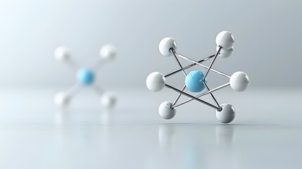 Detailed 3D visualization of an atomic structure showcasing the sharp polished arrangement of protons neutrons and precisely defined electron paths in a clean minimal aesthetic