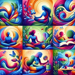 Obraz premium Connecting with Self Inner Peace Variants