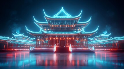 Fototapeta premium chinese temple in night