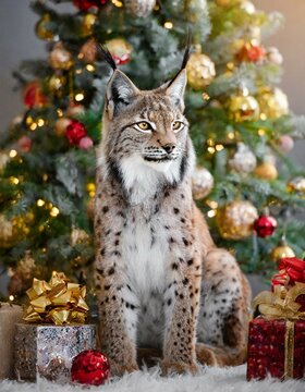 Vor dem Weihnachtsbaum