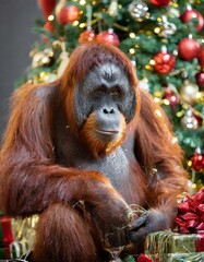 Naklejka premium Vor dem Weihnachtsbaum