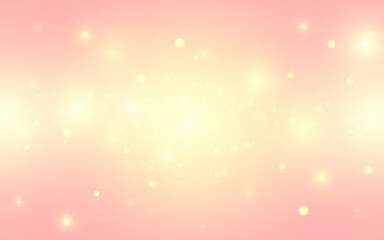 Fototapeta premium Soft Pastel Bokeh Glow Background. Dreamy Light Particles on Pink and Yellow Gradient, Background decoration
