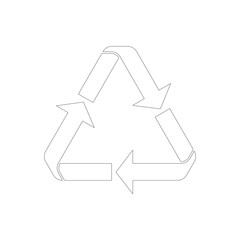 Recycle symbol. Reuse icon white background vector file