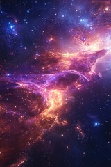 Fototapeta premium Colorful Nebula: A Vibrant Spectacle of Space