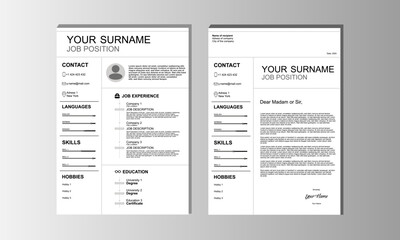 White modern Resume and CV Layout Set