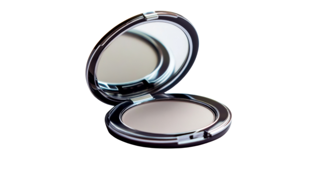 Single makeup compact with a mirror transparent background