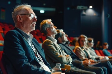 Obraz premium Professional Conference Attendees Listening.