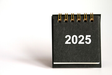 Monthly calendar template for the new year 2025 desk calendar,isolated on white background