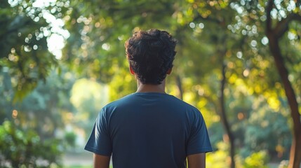 Contemplative Man in Park