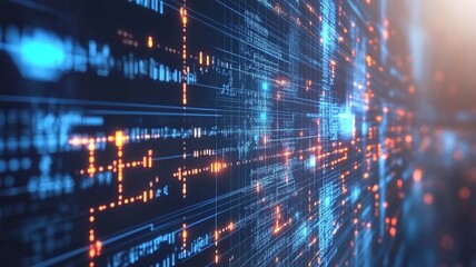 Obraz premium abstract technology and digital data flow background