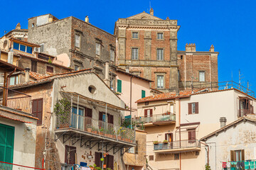 Naklejka premium Picturesque houses in the old town of Genzano. Lazio, Italy