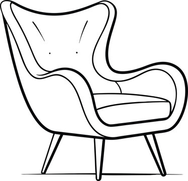 recommend clip art: chair line art, chair outline vector illustration