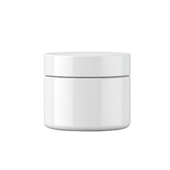 White Plastic Cosmetic Container Isolated