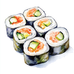 Rolls watercolor clipart illustration