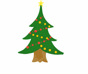 christmas tree isolated on white