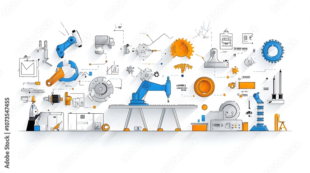 Leinwandbilder Collection of web icons in a clean minimalist line style showcasing various control inspection and testing elements for business technology and digital processes  The icons depict evaluation analysis