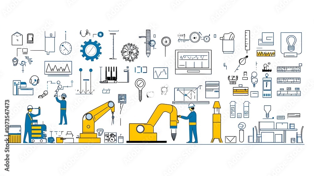 Poster Collection of web icons in a clean line style featuring elements related to control inspection evaluation and testing processes on a simple white background  Ideal for user interface
