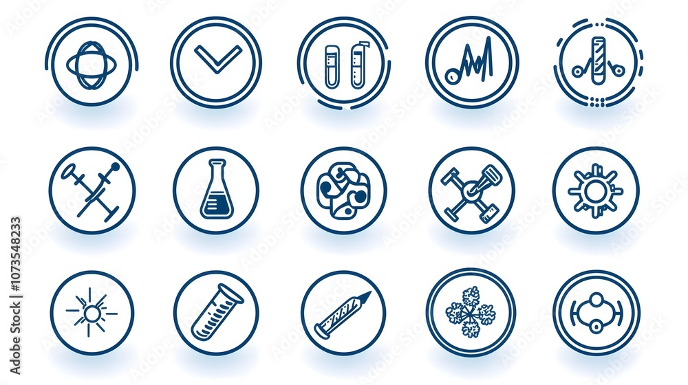 Poster Comprehensive collection of assurance icons in minimalist line style for web design featuring various symbols for inspection testing certification and validation processes